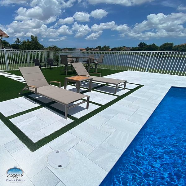 Cliff's Pools & Patios artificial turf installation
