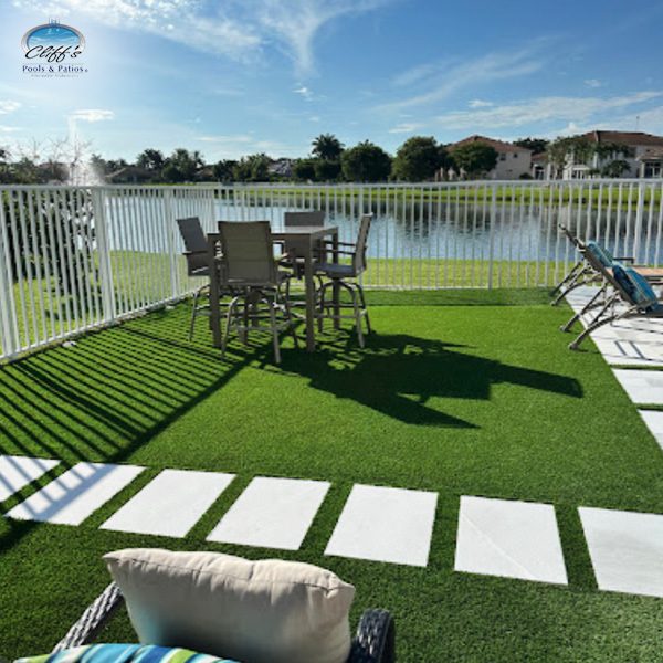 Cliff's Pools & Patios artificial turf installation
