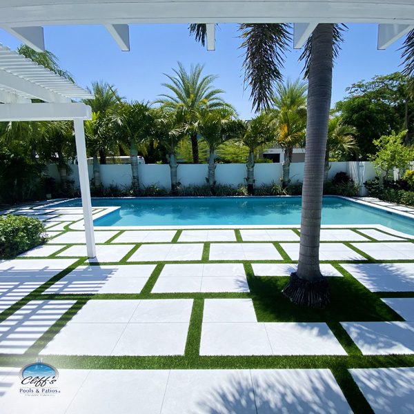 Cliff's Pools & Patios artificial turf installation