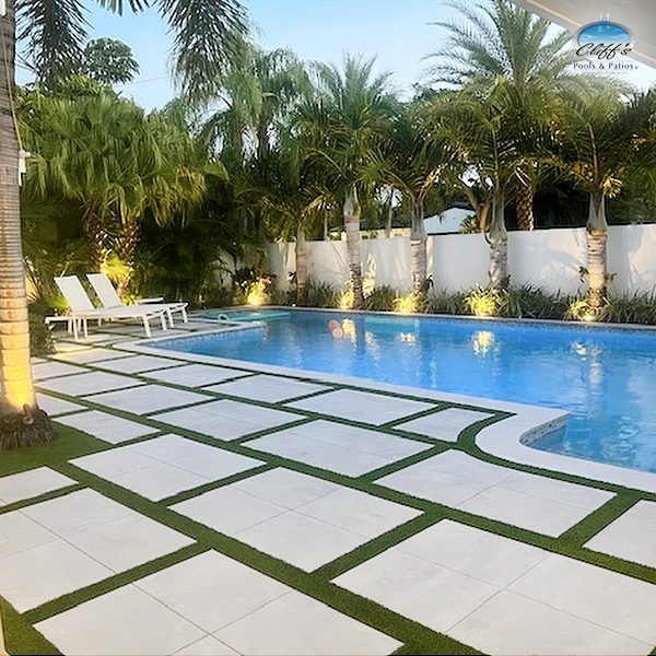 Cliff's Pools & Patios artificial turf installation